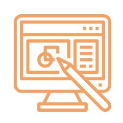 Illustratie van een computer met een ontwerperelement, symboliserend webdesign en creativiteit.